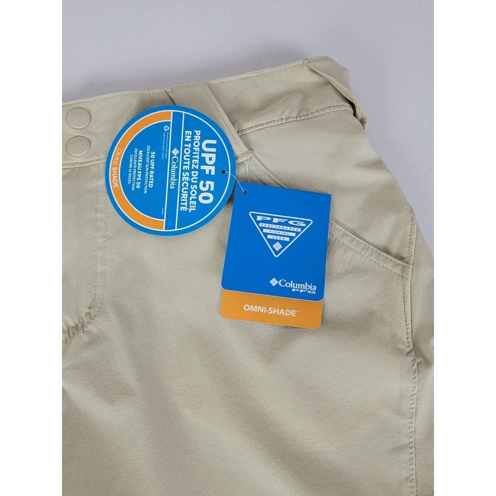 Columbia PFG Coral Point II Shorts Women's 8 Tan NEW Omni-Shade UPF 50